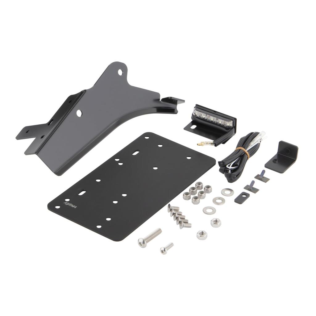 Kijima Motorcycle Bike Parts License Plate Side Mount Kit Hanger Type Black XL1200X/V ('09-) 1200N/883N HD-01442