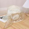 New hat women's summer new fashion versatile elegant flower temperament sunshade sunscreen bucket hat