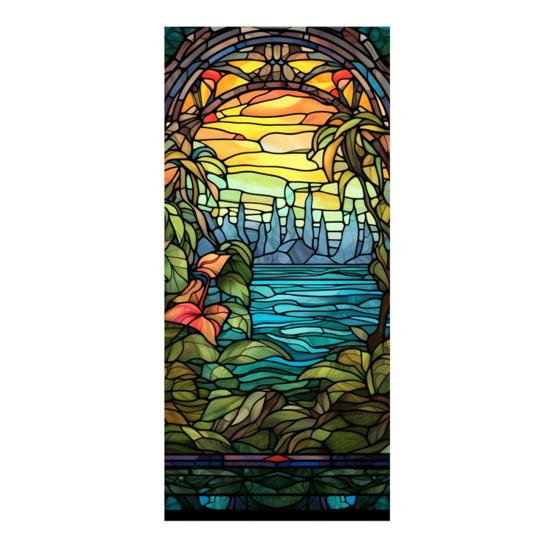 1 лист красочная пленка для оконного стекла Красочная винтажная стеклянная наклейка на окно наклейка для кухни спальня стеклянная дверь домашний декор