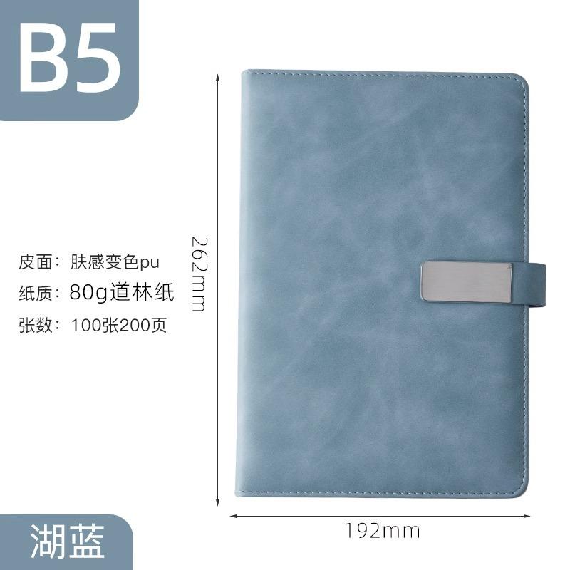 Customized A3 Hardcover Leather Bound Notebook with Logo Buckle 100 Sheets Thermal Binding for Office Business Meetings Record