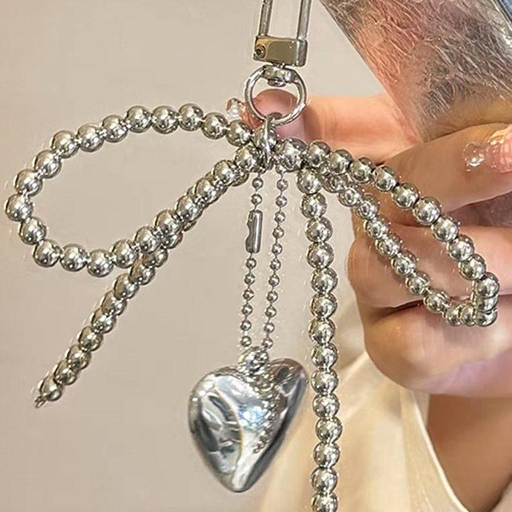 Брелок в виде сердца с бантом из бисера, милые украшения, брелок, украшение для рюкзака, сумки, подвеска, подарок для девочек и женщин