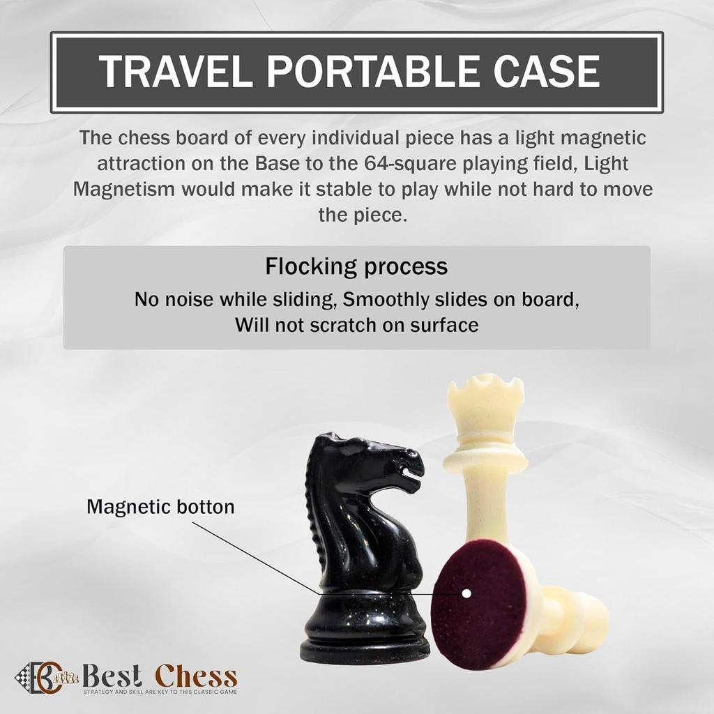 10x10 Inches Magnetic Foldable Chess Board Set Travel Portable Chess Set for Kids and Adult