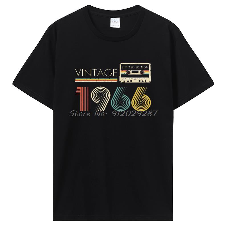 Funny Vintage 1966 Limited Edition Cassette TShirt Summer Cotton Tees Streetwear Father Days Birthday Gifts Tshirt Unisex