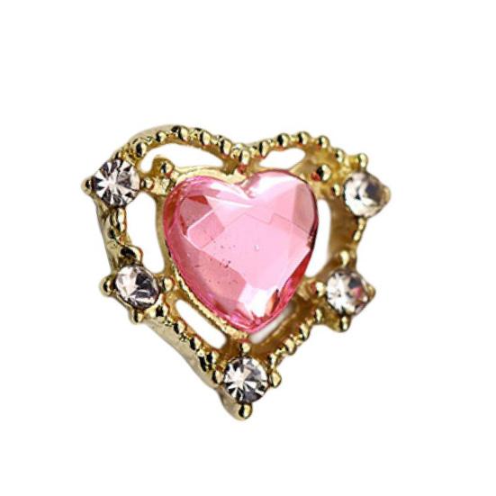 10 шт. Маникюрный декор, сверкающий, потрясающий визуальный эффект, трехмерное сердце для ногтей своими руками, красочные искусственные алмазные украшения для ногтей, принадлежности для ногтей