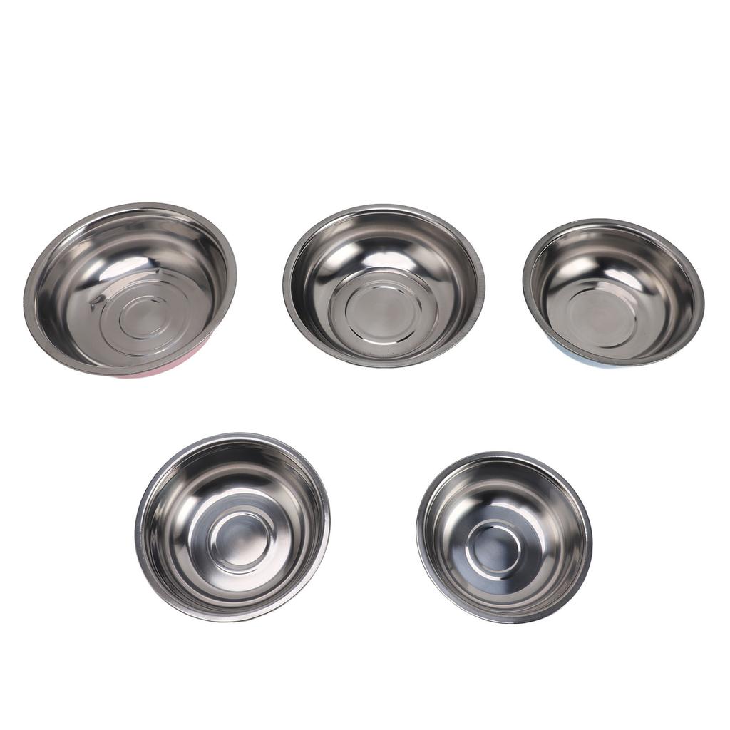 5pcs Stainless Steel Mixing Bowl Set Round Nesting Bowls Multifunctional Metal Serving Bowls Kitchen