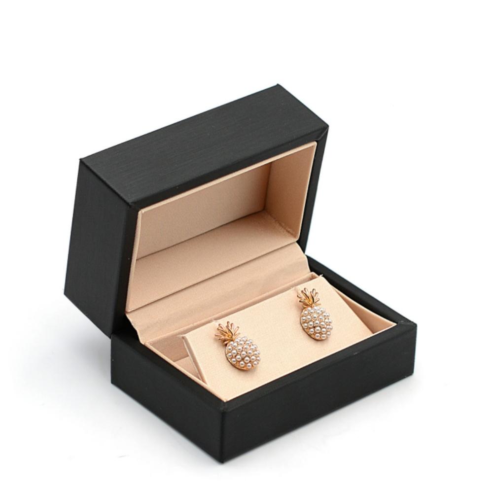 Jewelry Box Leather Earrings Box Ring Box Black For Personal Use Storage Gift