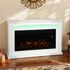 2000W 5118 BTU Faux Flame Fireplace - White