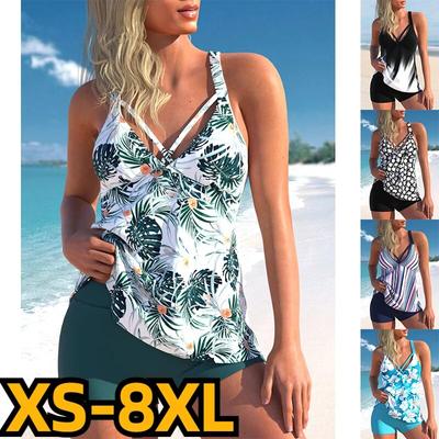 Новинка 2024 года, летние женские сексуальные двойки танкини, модные монокини с высокой талией, новый дизайн, пляжная одежда с принтом, купальники, модное бикини