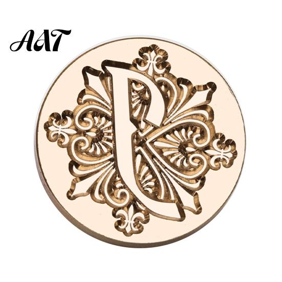 Wax Seal Stamp Head Iris A-Z Initial Alphabet Head, Brass Engraved Stationery Sealing for Wedding Invitations Envelopes Journal Gift Packaging