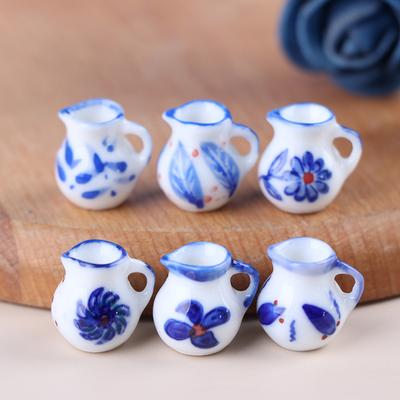 6шт 1/12 кукольный домик миниатюрные мини-молочные горшки набор кукольная мебель украшение комнаты