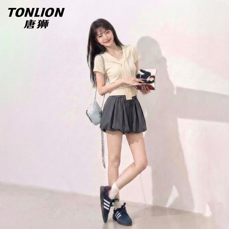Женский повседневный комплект с юбкой с коротким рукавом TonLion