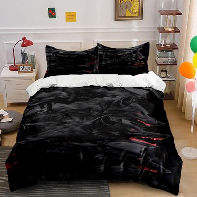 Black Wolves with Red Eyes. Bedding Sets Duvet Cover Sets Duvet Covers Pillowcases(1 * Duvet Cover 2 * Pillowcases Without Duvet Insert)