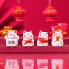 Miniature Cute Lucky Cat Figurines Micro Landscape Crafts Resin Ornaments For Home Decoration Kawaii Animal Room Desk Decor Gift