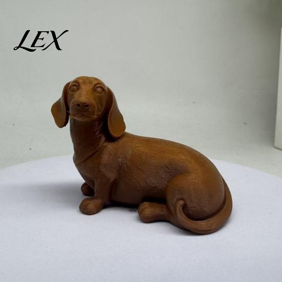 Скульптура собаки 3D-печатная скульптура таксы, миниатюрная фигурка, статуэтка с матовым покрытием, художественный подарок-мемориал для питомца, изысканная фигурка