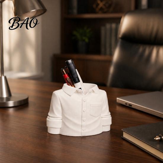 Funny Kitchen Gadget Gift 3D Printed Shirt Shape Pen Holder, Novelty Stationery Organizer, Decorative Pot for Desk Large Capacity Container