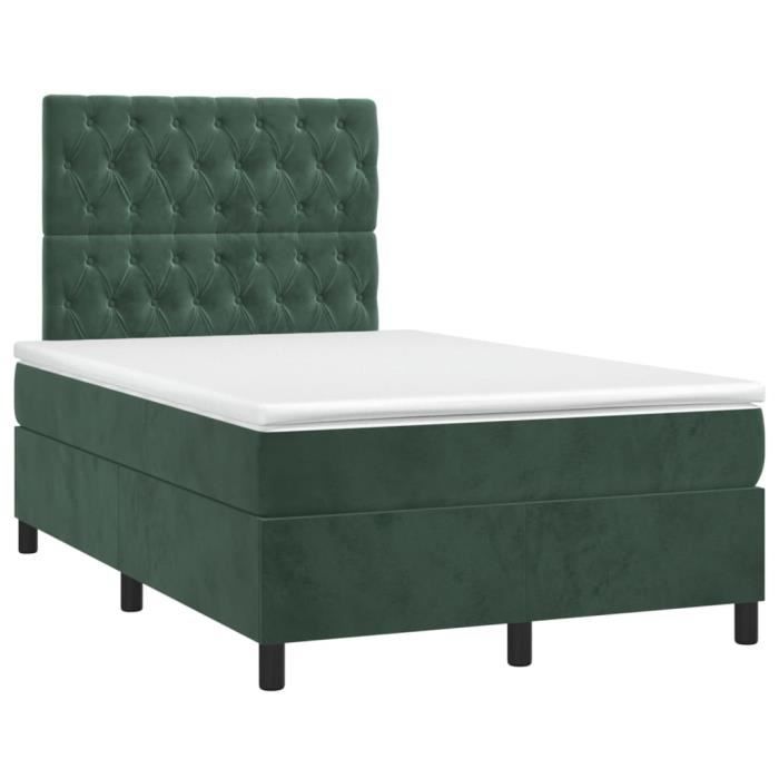 3143196 vidaXL Divan Bed and Mattress Dark Green 120x200cm Velvet