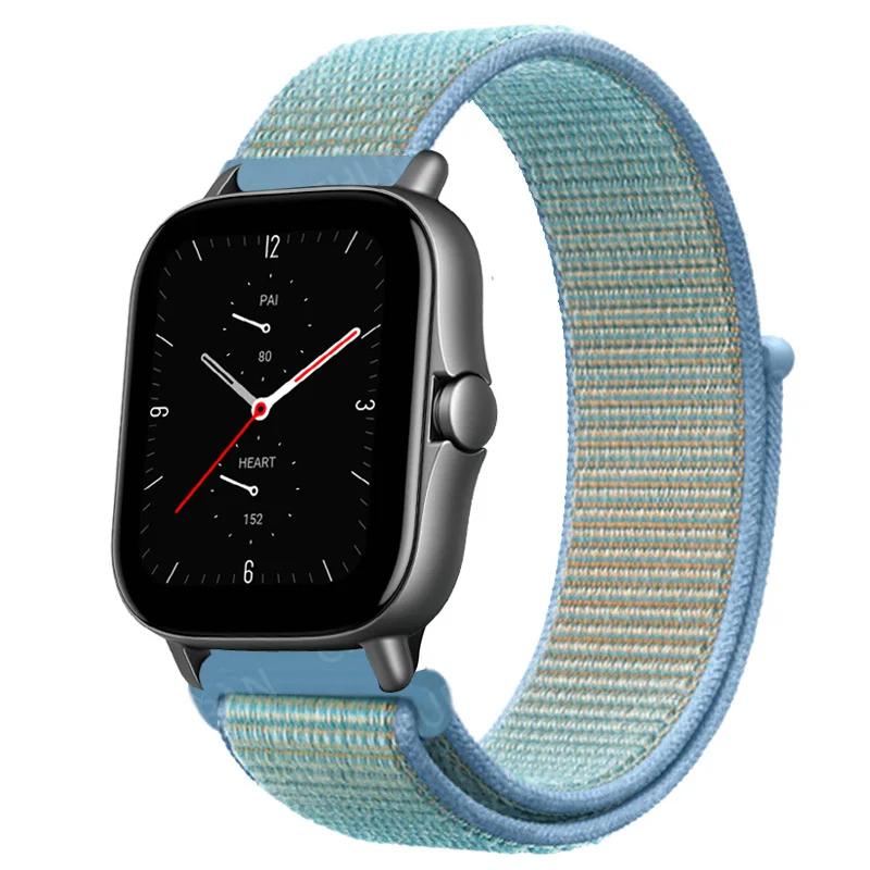 20mm/22mm Nylon Loop Watch Band For Amazfit GTS/4/2/2e/3/GTS2 Mini/GTR 4/3 pro/GTR2/2e/stratos 2/3 Bracelet Amazfit Bip-u Strap