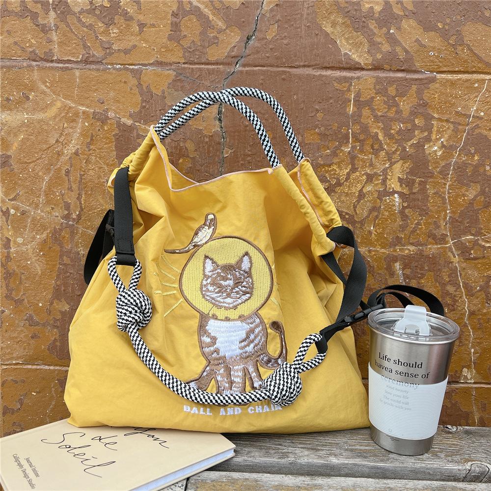 Embroidery Shopping Bag Women'S Fashion Niche Large Capacity Shoulder Bag Tide
