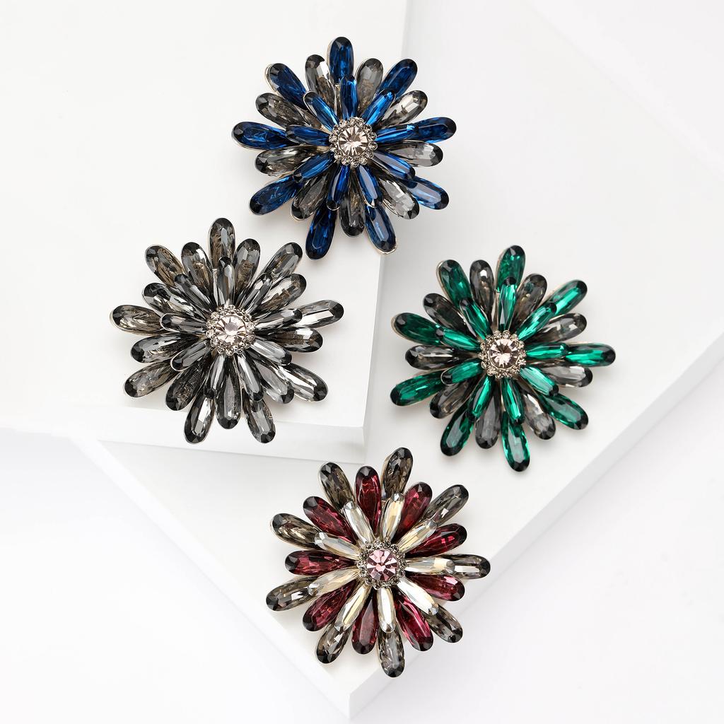 Rhinestones Sunflower Sunflower Brooch Plant Flower Pin Ladies Dress Suit Brooch Ornament Gift