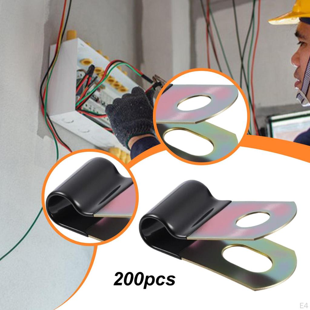 Cable Clamp Carbon Steel Wire Portable P Type Versatile Hold 1/4'' Wires Pipe Clamps for Home