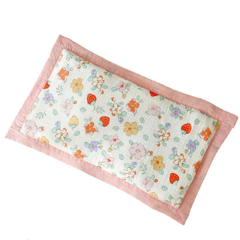 Baby Pillow Infants Toddlers 0-6 Years Old Cotton Cover Buckwheat Hull Filled Rectangular Kids Sleep Support