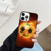 Fire Football Ball Soccer Phone Case For iPhone 17 Air 15 16 Cover  11 13 14 Pro Max 12 Plus Max Fundas