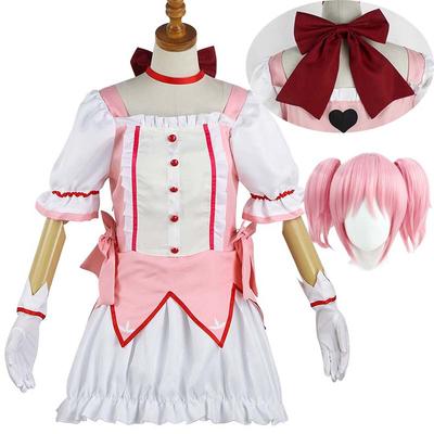 Костюм для косплея Канамэ Мадоки, аниме Madoka Magica, униформа Хомуры, платье с чокером, перчатки, носки, наряды на Хэллоуин