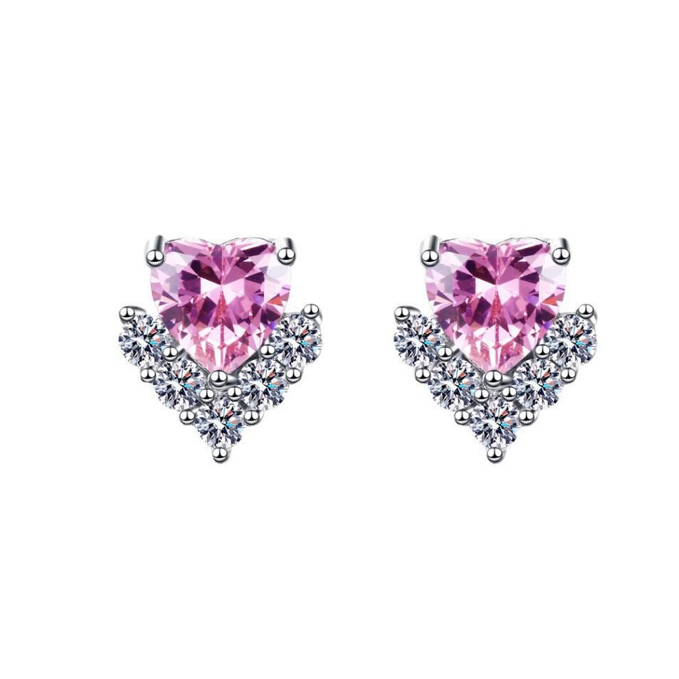 Серьги-гвоздики из стерлингового серебра S925 с цирконами, шесть крапанов, для женщин