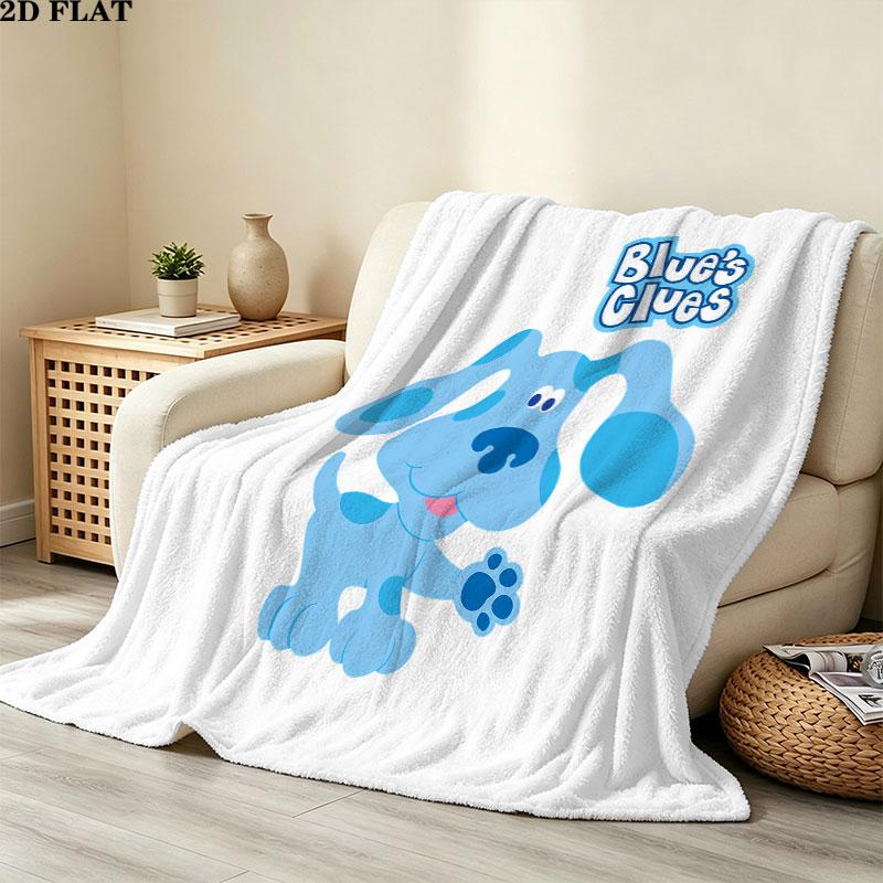 1PC Blue'S Clues Patterned Flannel Blanket Suitable For All Seasons For Home Decor Warmth And Comfort Gifts Holiday Present