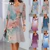 JPNTKY Модные Летние Весенние Платья Повседневные с Коротким Рукавом и Круглым Вырезом