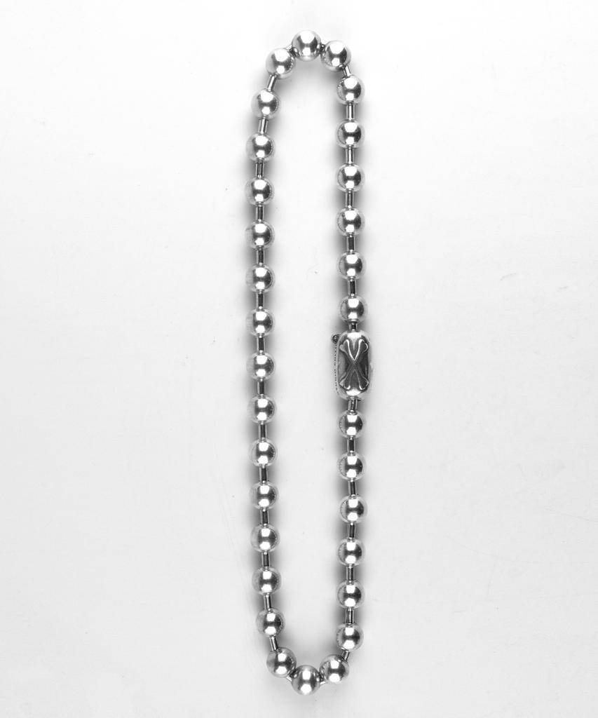 Sheen666 Cross Bone Ball Chain Silver Necklace 8Mm