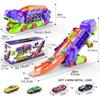 Carrier Truck Toys for Kids Race Track & Die-Cast Metal Cars Dinosaur with Race Track Transporter Racing Car Toddler Toys Gifts