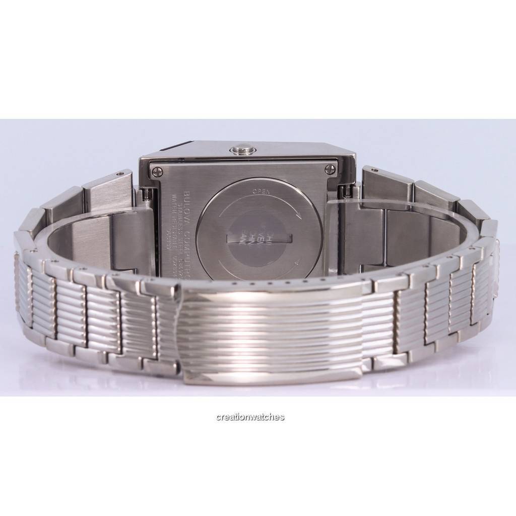 BULOVA Computron Archive Series Кварцевые мужские часы из нержавеющей стали с синим циферблатом 96C139