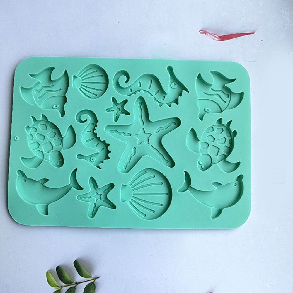 Silicone Mold Fish Turtles Dolphins Marine Life Silicone Mold Seahorses Starfish Shell Turn Sugar