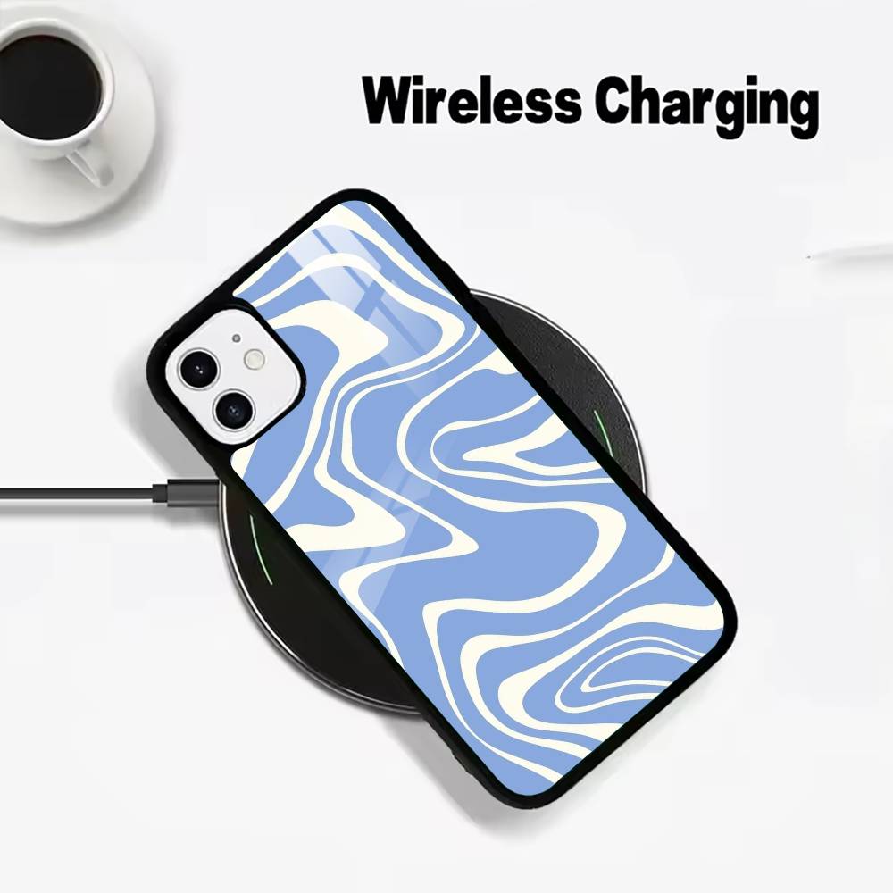 Abstract -FluidWavy Pattern Phone Case For IPhone17 16 15 14 13 12 11 Pro Max 16/15/14Plus Wireless Charger Cover Funda