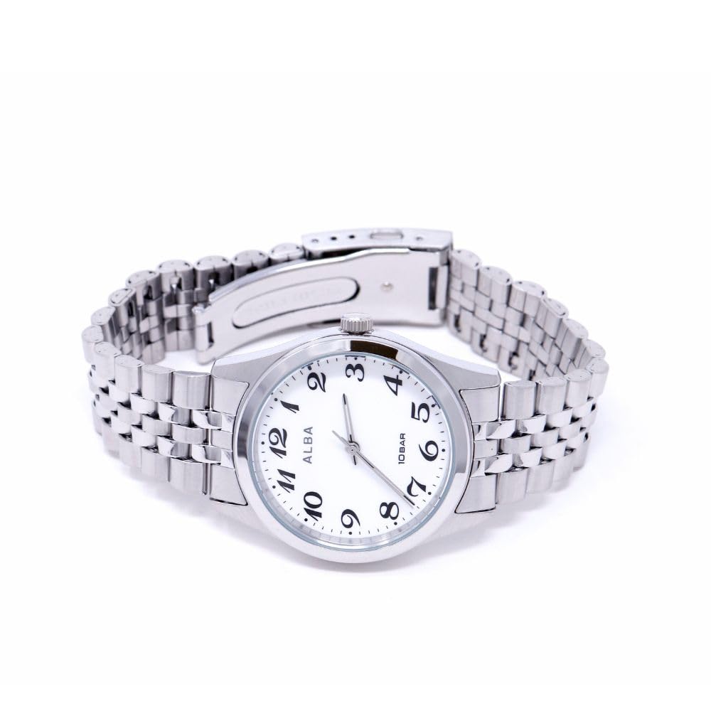 Мужские часы Seiko Alba Quartz, нержавеющая сталь, водонепроницаемые, серебристые, & Титан, (10 АТМ), аналоговый, (АЕФК426)