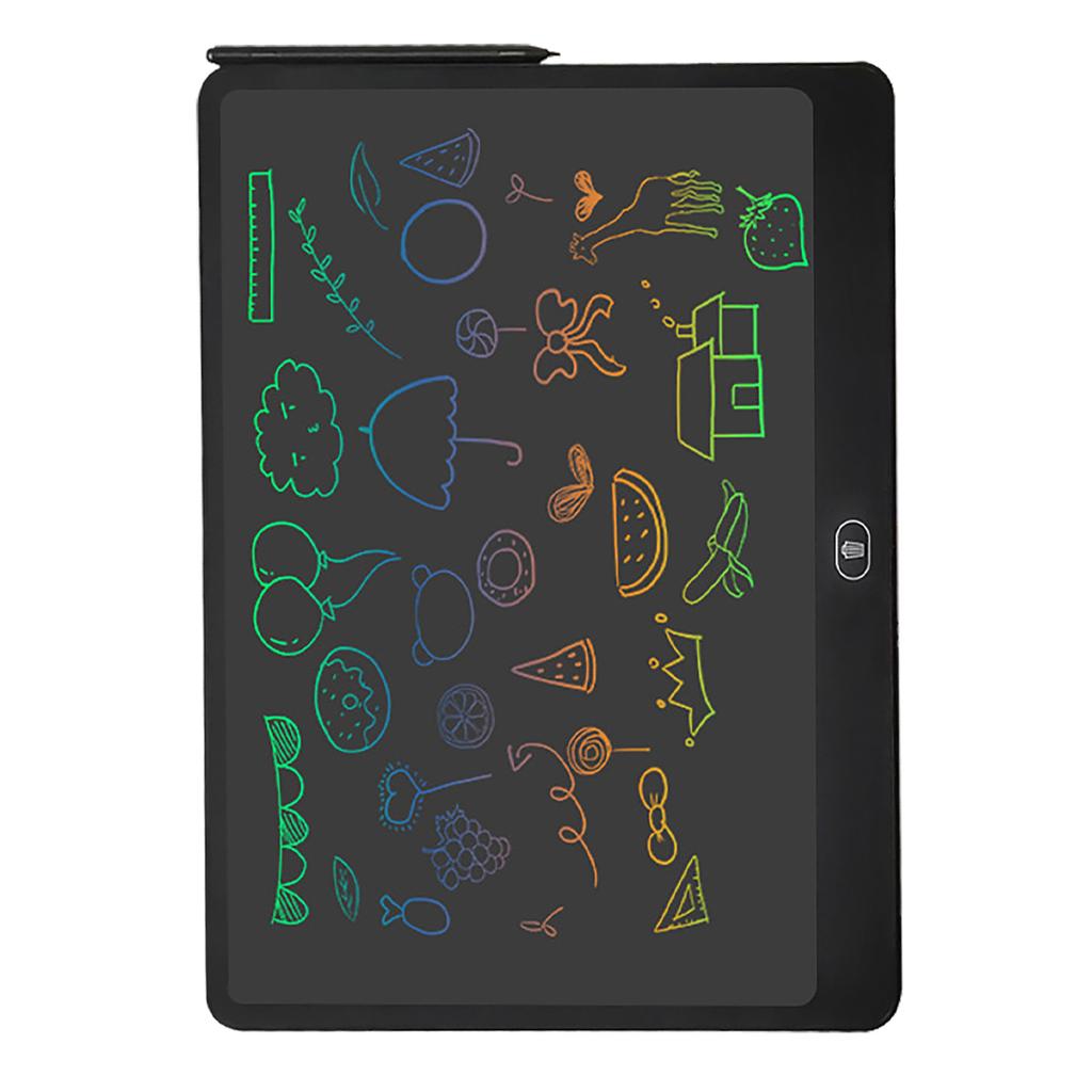 16 Inch Electronic LCD Writing Board Colorful Drawing Doodle Board Tablet for Outdoor Travel Black