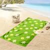 Green Towel with Yellow and White Flowers Beach towel quick-drying for travel outdoor sports jogging beach and swimming
