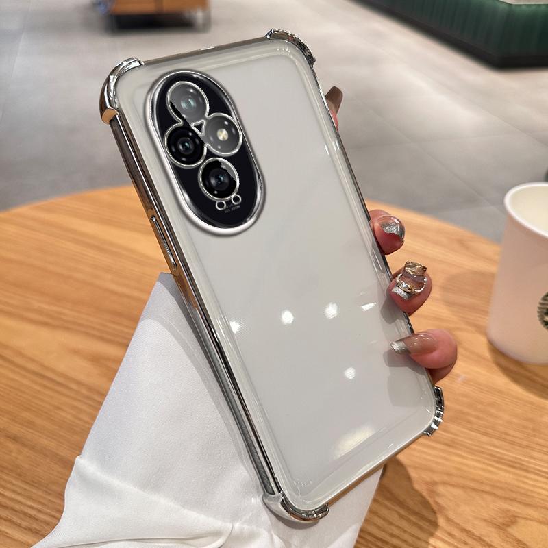 Прозрачный ударопрочный силиконовый чехол с гальваническим покрытием для Huawei Honor 200 100 90 80 70 60 Pro, мягкая задняя крышка
