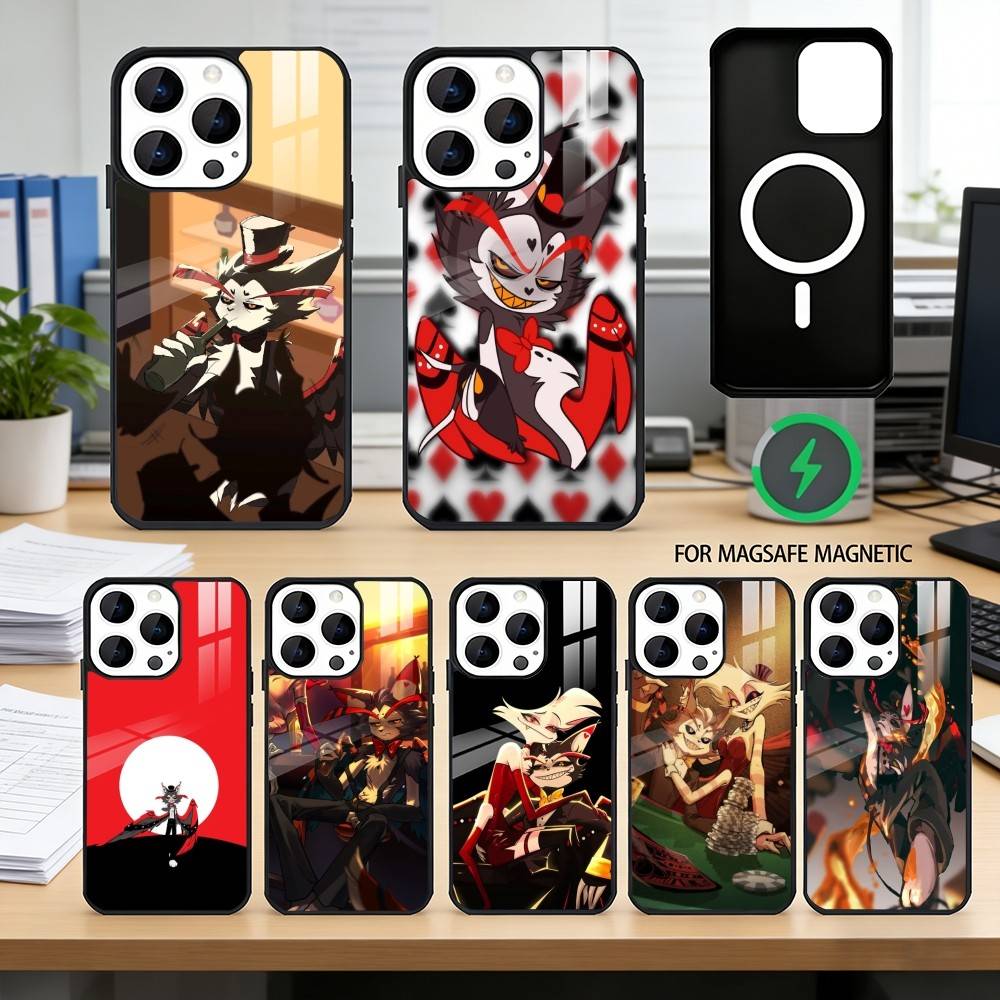 Чехол для телефона Hazbin Hotel Husk для iPhone 17, 16, 15, 14, 13, 12, 11 Plus, Pro, магнитный, с беспроводной зарядкой MagSafe