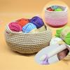 Ручная вязка, тканая нить, толстая корзина, одеяло, плетеная ткань для вязания крючком, модная пряжа