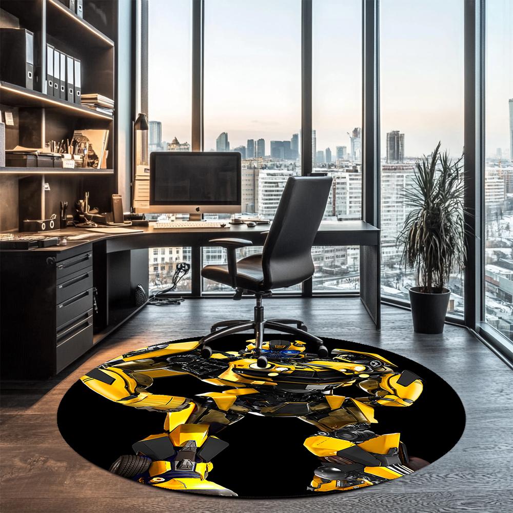 Transformers Printed Round Rug Carpet Chair Rug Area Rug Entryway Doormats,for Office Chair Living Room Bedroom Kitchen Room.