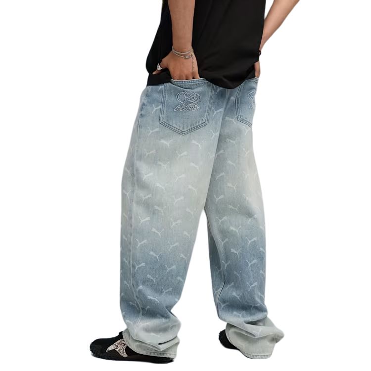 Puma X A$AP ROCKY Лазерная монограмма Деним Выцветший деним/Aop Мужские брюки Синий 633428-01