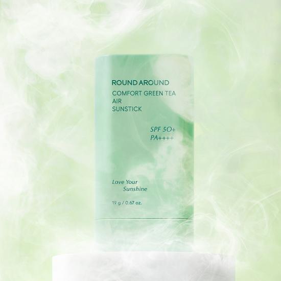 ROUND A'ROUND План раздачи солнцезащитного крема Comfort Green Tea Air Sun Stick (+Бесплатная пена 30мл)