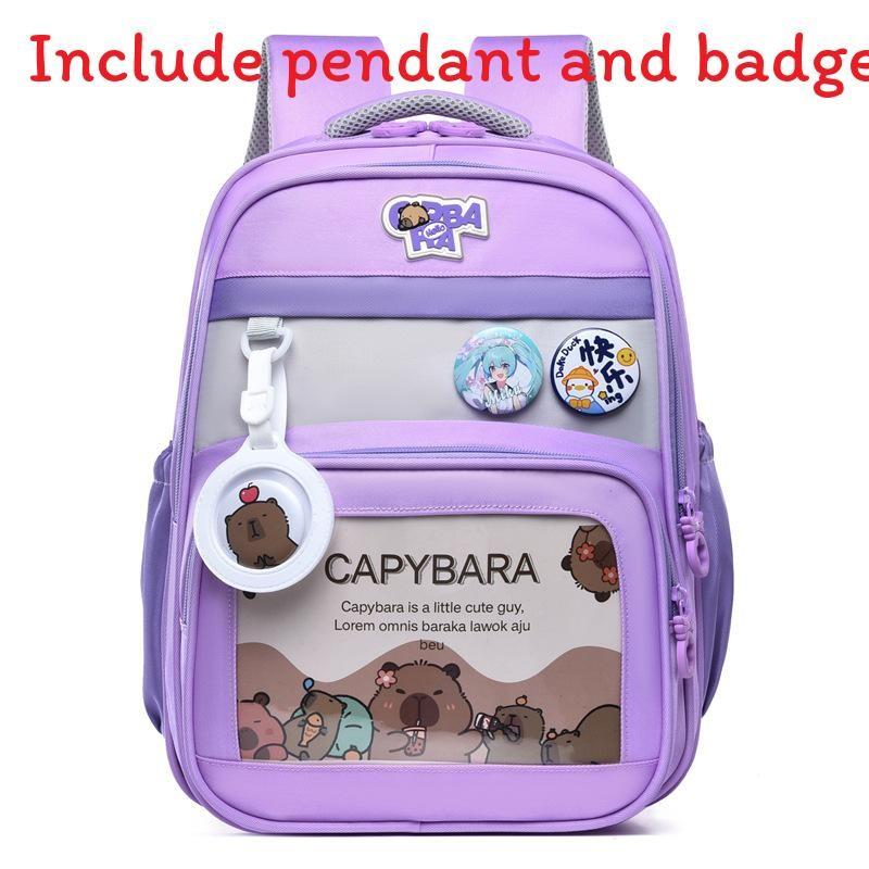 Cute Capybara Cartoon Pattern Children Large Capacity Backpack For Use School