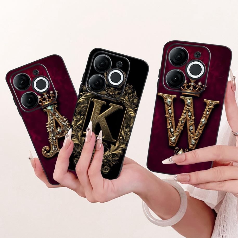 Для Itel A80 Чехол A671L A671LC Задняя крышка Роскошная Буква Имени Корона Мягкий Силикон Чехол для Телефона для Пары Для ItelA80 A 80 Оболочка