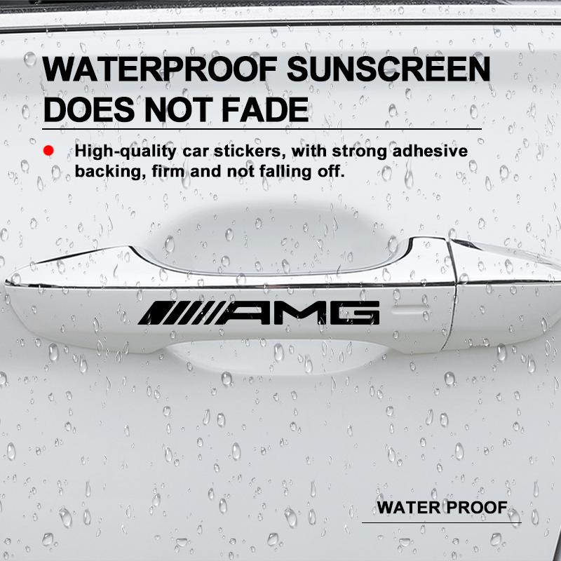 4 шт. наклейки на дверные ручки автомобиля, наклейки на шины и зеркала заднего вида для Mercedes Benz AMG GLE GLS GLC CLA GLB ML C500 C200 C300 W204 W206 W205 W212 W203