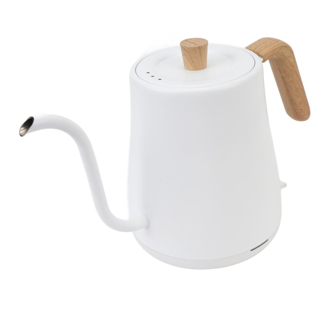 Электрический чайник с изогнутой шеей из нержавеющей стали с автоматическим отключением и эргономичной ручкой, исключающей ожоги.