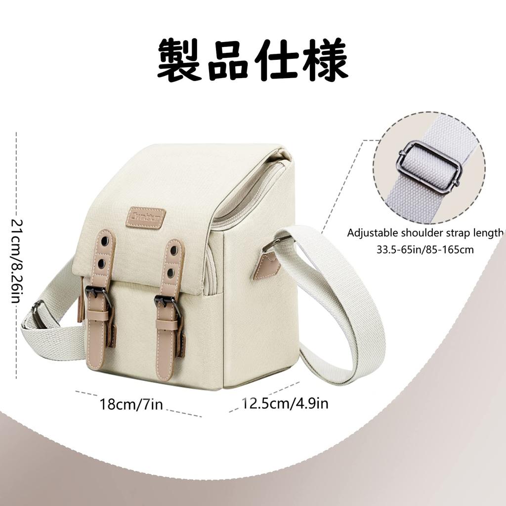Cwatcun сумка для фотоаппарата на плечо стильная повседневная холщовая материя зеркальная цифровая камера (Бежевый, S)