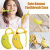 2 In 1 Toothbrush Head Protective Cover Portable Brush Protect Toothbrush Dust Cap Cover Banana Shape Toothbrush Case Cap